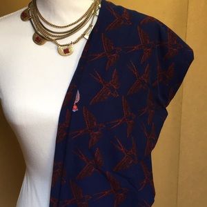 LuLaRoe navy blue bird leggings, tall & curvy